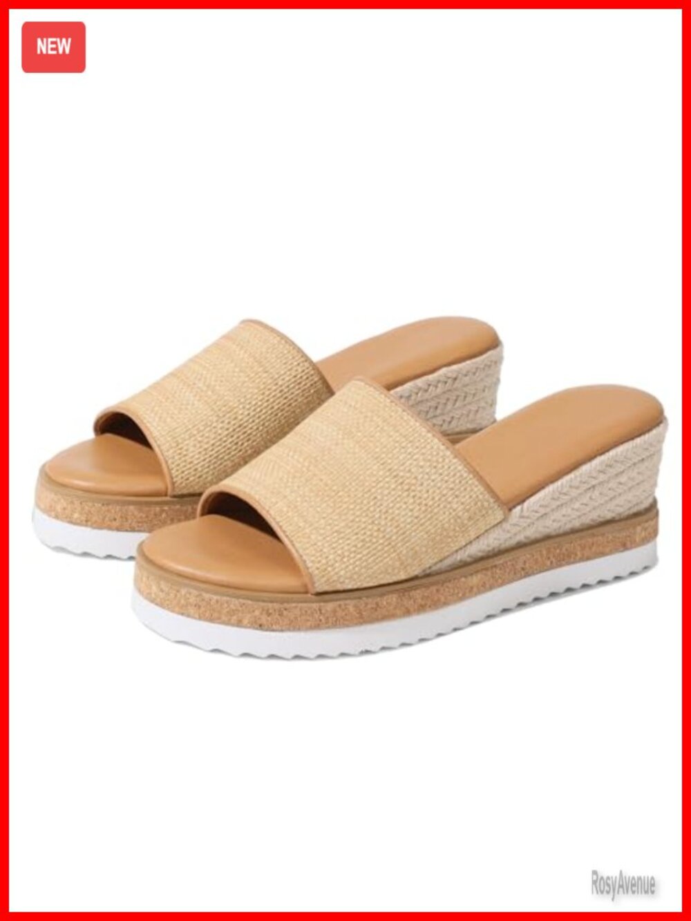 Women's Espadrille Wedge Sandals Slip On Open Toe Canvas
